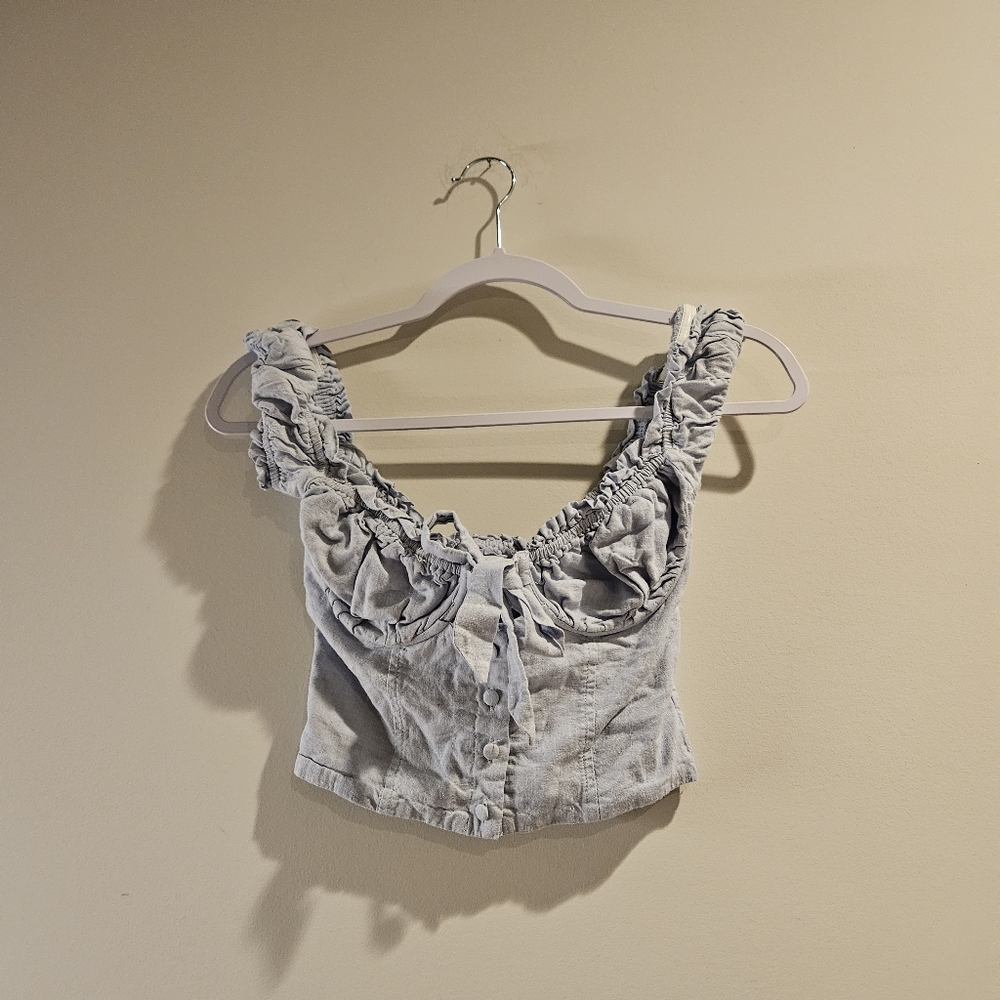 Princess Polly Elouise Crop Top Blue - US 2